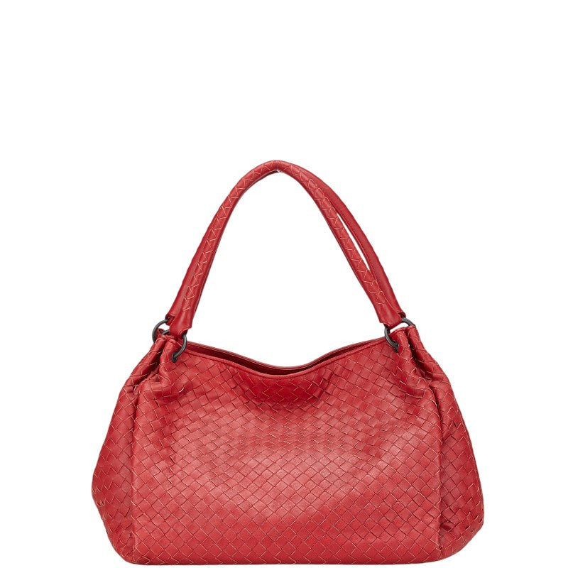 ボッテガヴェネタ イントレチャート ハンドバッグ レッド レザー レディース BOTTEGAVENETA 【中古】