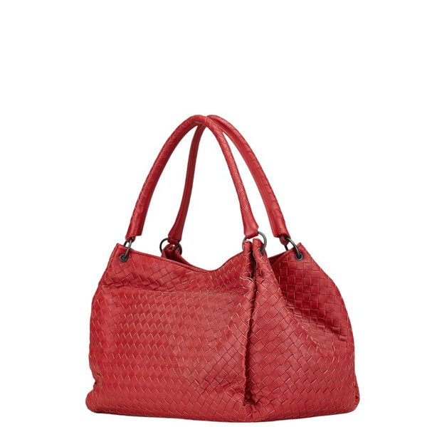 ボッテガヴェネタ イントレチャート ハンドバッグ レッド レザー レディース BOTTEGAVENETA 【中古】