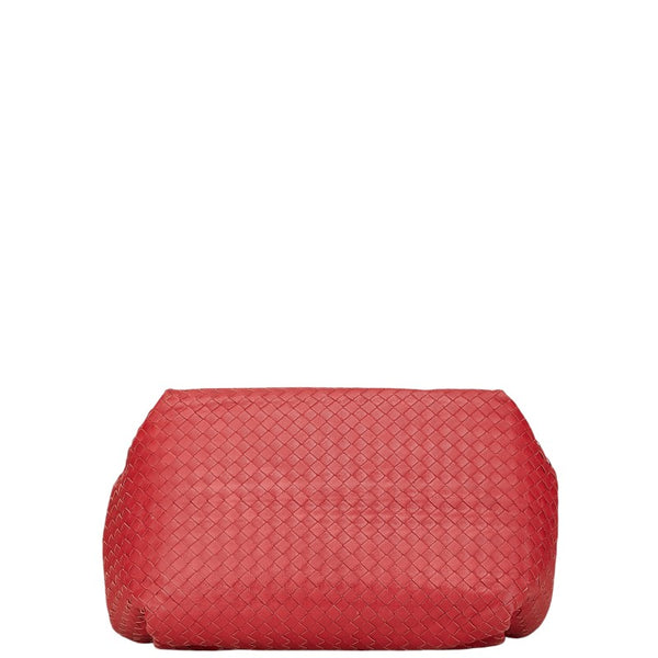 ボッテガヴェネタ イントレチャート ハンドバッグ レッド レザー レディース BOTTEGAVENETA 【中古】