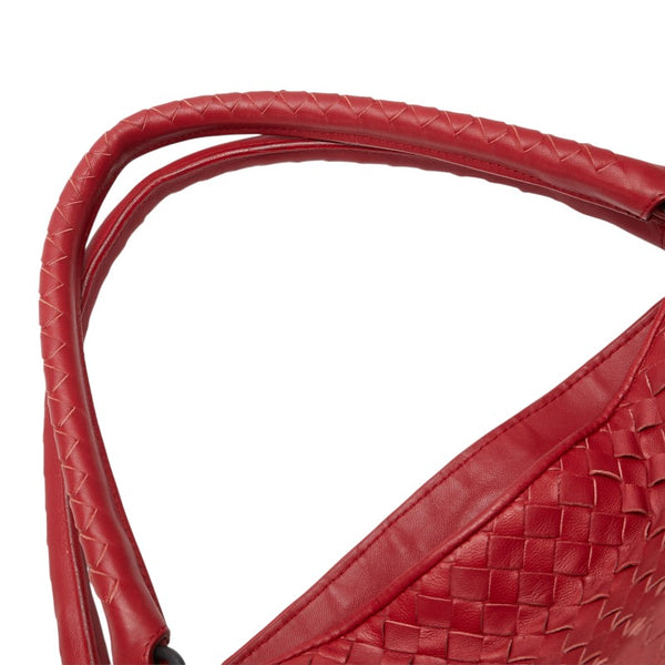 ボッテガヴェネタ イントレチャート ハンドバッグ レッド レザー レディース BOTTEGAVENETA 【中古】