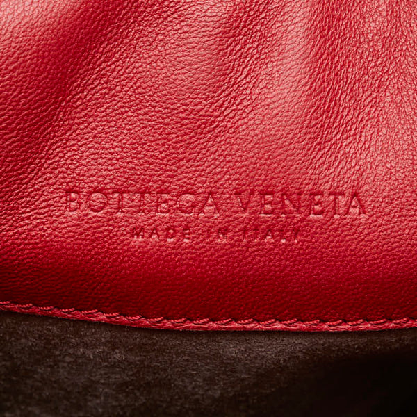 ボッテガヴェネタ イントレチャート ハンドバッグ レッド レザー レディース BOTTEGAVENETA 【中古】