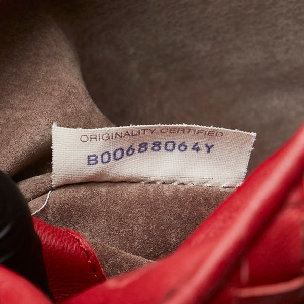 ボッテガヴェネタ イントレチャート ハンドバッグ レッド レザー レディース BOTTEGAVENETA 【中古】