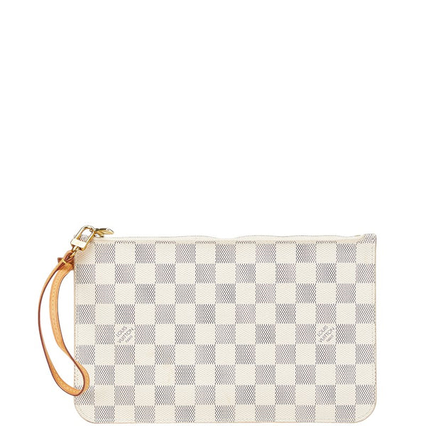 ルイ ヴィトン ダミエアズール ネヴァーフルMM付属 ポーチ N41361 ホワイト PVC レザー レディース LOUIS VUITTON 【中古】