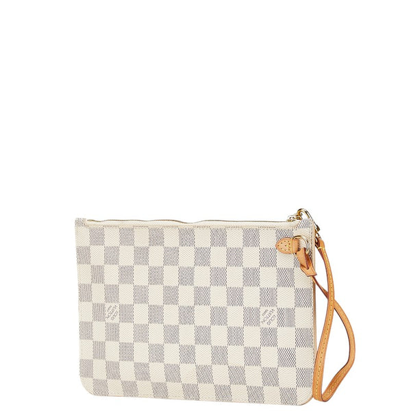 ルイ ヴィトン ダミエアズール ネヴァーフルMM付属 ポーチ N41361 ホワイト PVC レザー レディース LOUIS VUITTON 【中古】
