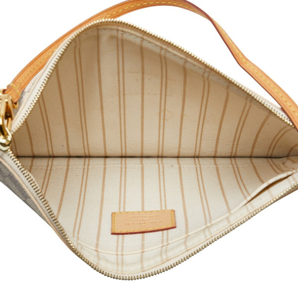 ルイ ヴィトン ダミエアズール ネヴァーフルMM付属 ポーチ N41361 ホワイト PVC レザー レディース LOUIS VUITTON 【中古】