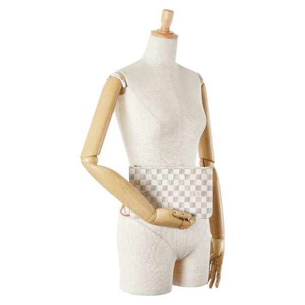 ルイ ヴィトン ダミエアズール ネヴァーフルMM付属 ポーチ N41361 ホワイト PVC レザー レディース LOUIS VUITTON 【中古】