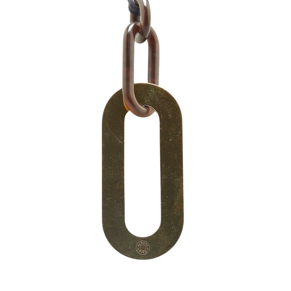 エルメス ネックレス ブラウン ゴールド バッファローホーン メッキ レディース HERMES 【中古】