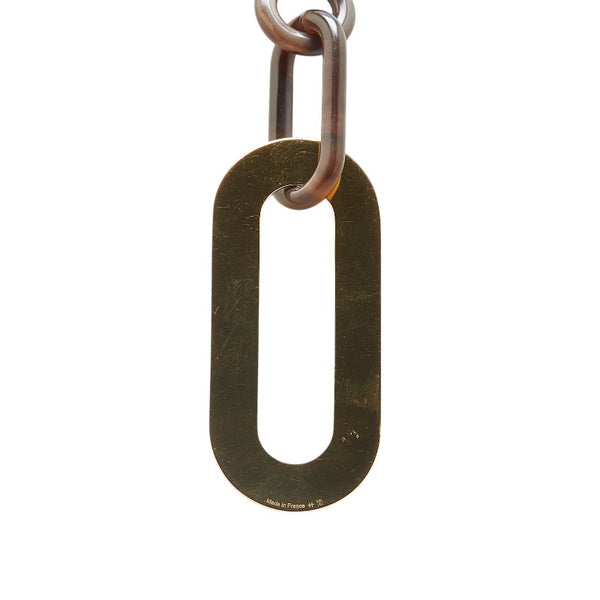 エルメス ネックレス ブラウン ゴールド バッファローホーン メッキ レディース HERMES 【中古】