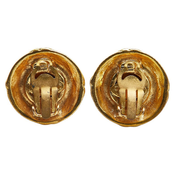 シャネル タイガーアイ ココマーク イヤリング ゴールド ブラウン メッキ レディース CHANEL 【中古】