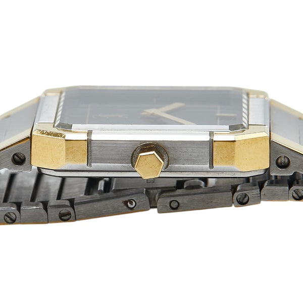 サンローラン 腕時計 クオーツ ブラック文字盤 ステンレススチール メッキ レディース SAINT LAURENT 【中古】