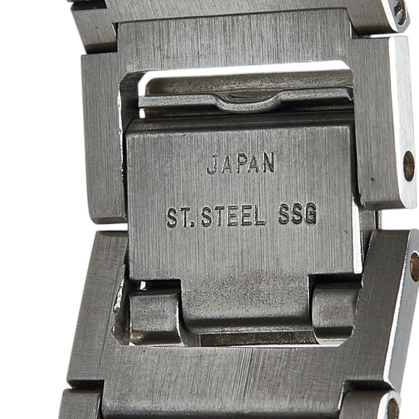 サンローラン 腕時計 クオーツ ブラック文字盤 ステンレススチール メッキ レディース SAINT LAURENT 【中古】