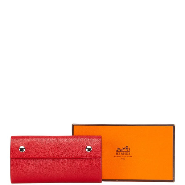 エルメス カイエ ルーレ ロール メモ帳 手帳カバー レッド レザー レディース HERMES 【中古】