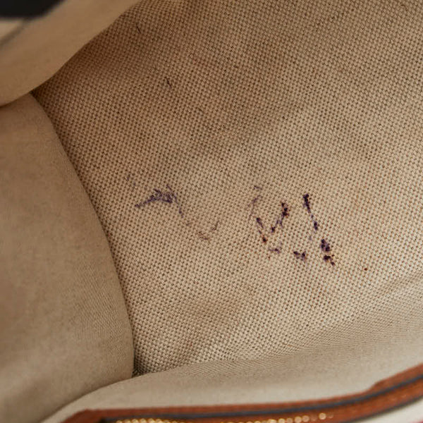 グッチ インターロッキングG ミニ トートバッグ ショルダーバッグ 2WAY 727735 ベージュ ネイビー レッド キャンバス レザー レディース GUCCI 【中古】