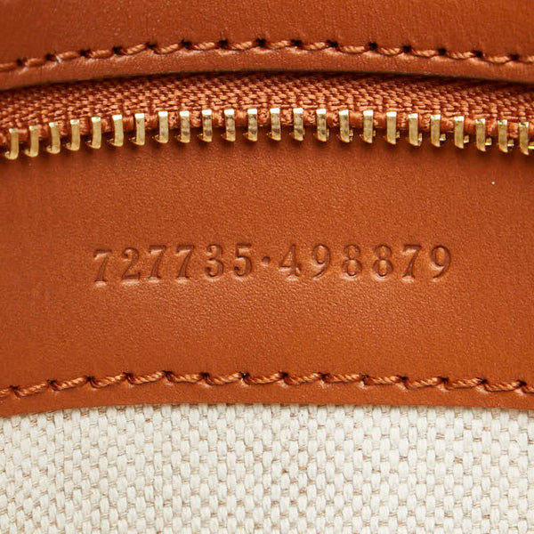 グッチ インターロッキングG ミニ トートバッグ ショルダーバッグ 2WAY 727735 ベージュ ネイビー レッド キャンバス レザー レディース GUCCI 【中古】