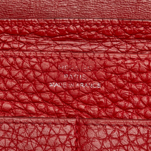 エルメス ドゴンGM 長財布 レッド トリヨンクレマンス レディース HERMES 【中古】