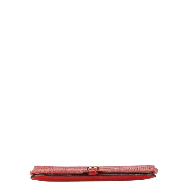 エルメス ドゴンGM 長財布 レッド トリヨンクレマンス レディース HERMES 【中古】