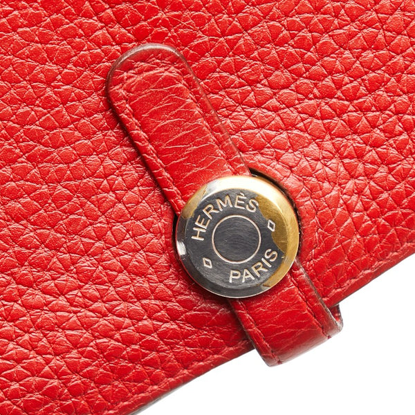 エルメス ドゴンGM 長財布 レッド トリヨンクレマンス レディース HERMES 【中古】