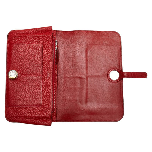 エルメス ドゴンGM 長財布 レッド トリヨンクレマンス レディース HERMES 【中古】