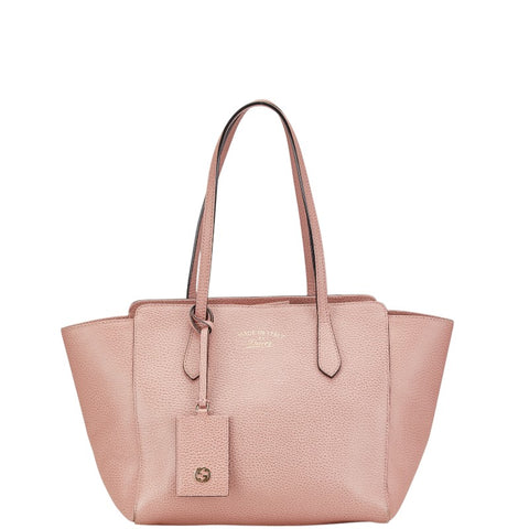グッチ スウィング ミディアム トートバッグ ショルダーバッグ 354408 ピンク レザー レディース GUCCI 【中古】