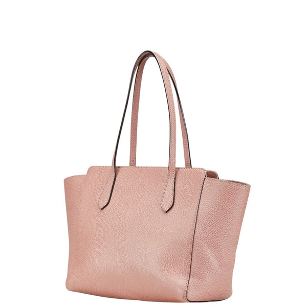 グッチ スウィング ミディアム トートバッグ ショルダーバッグ 354408 ピンク レザー レディース GUCCI 【中古】