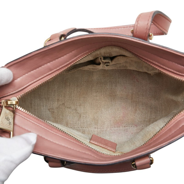 グッチ マイクロシマ ハンドバッグ ショルダーバッグ 2WAY 449241 ブラック レザー レディース GUCCI 【中古】