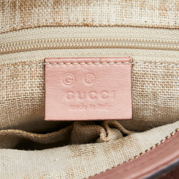 グッチ マイクロシマ ハンドバッグ ショルダーバッグ 2WAY 449241 ブラック レザー レディース GUCCI 【中古】
