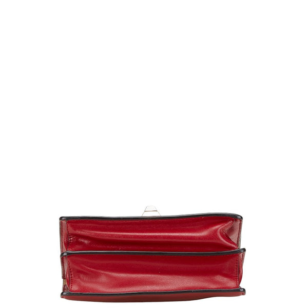 フェンディ モンスター キャナイ ショルダーバッグ 8BT283 レッド ブラック レザー レディース FENDI 【中古】