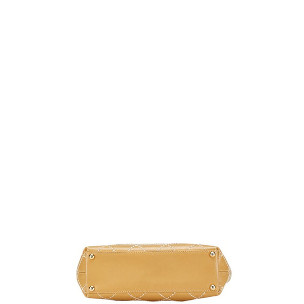 シャネル ココマーク ワイルドステッチ トートバッグ A18126 ベージュ レザー レディース CHANEL 【中古】