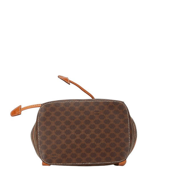 セリーヌ マカダム リュック バックパック ブラウン PVC レザー レディース CELINE 【中古】
