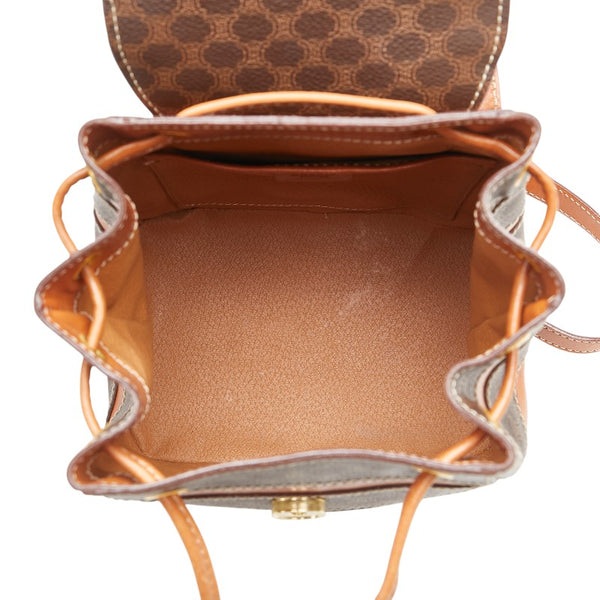 セリーヌ マカダム リュック バックパック ブラウン PVC レザー レディース CELINE 【中古】