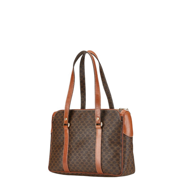 セリーヌ マカダム ハンドバッグ トートバッグ ブラウン PVC レザー レディース CELINE 【中古】