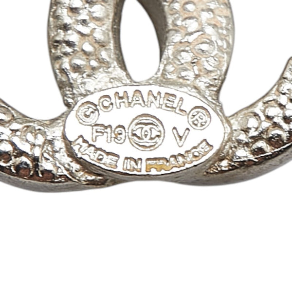 シャネル ヴィンテージ ココマーク ラインストーン ピアス シルバー メタル レディース CHANEL 【中古】