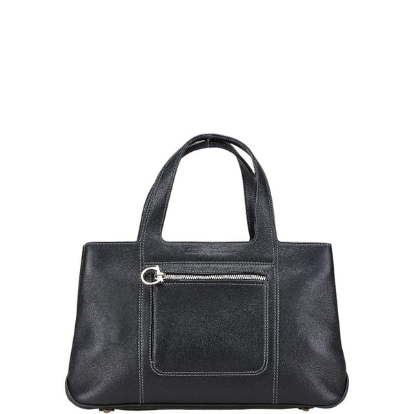 サルヴァトーレフェラガモ ガンチーニ ハンドバッグ トートバッグ ブラック レザー レディース Salvatore Ferragamo 【中古】