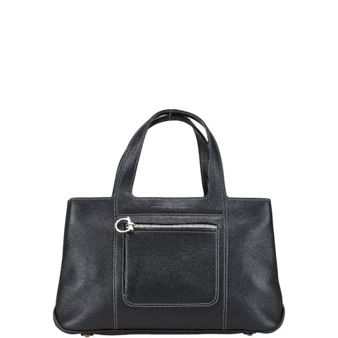 サルヴァトーレフェラガモ ガンチーニ ハンドバッグ トートバッグ ブラック レザー レディース Salvatore Ferragamo 【中古】
