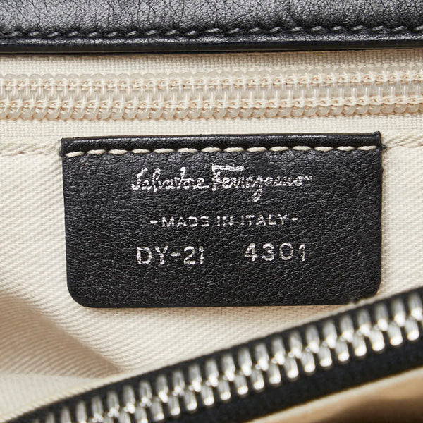 サルヴァトーレフェラガモ ガンチーニ ハンドバッグ トートバッグ ブラック レザー レディース Salvatore Ferragamo 【中古】