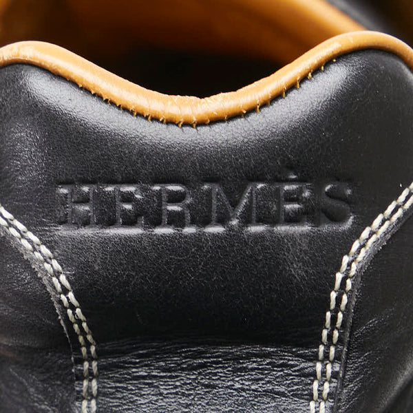 エルメス クイック Hロゴ スニーカー サイズ:36 ブラック レザー レディース HERMES 【中古】
