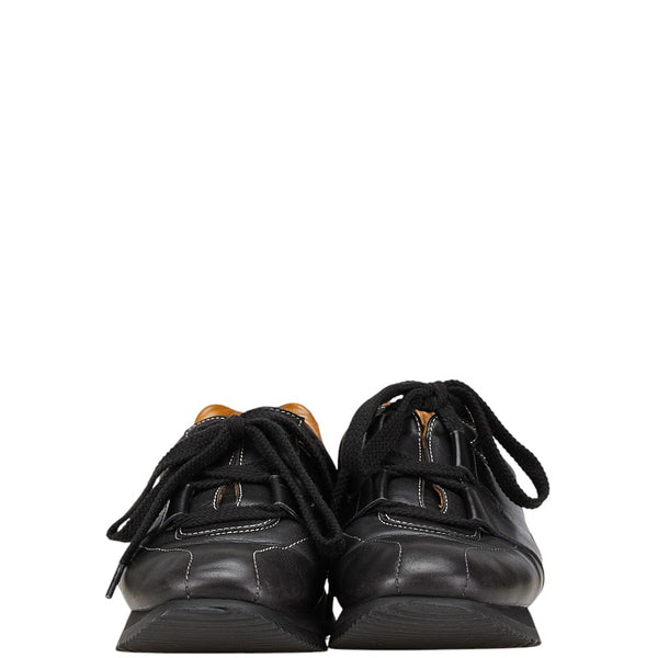 エルメス クイック Hロゴ スニーカー サイズ:36 ブラック レザー レディース HERMES 【中古】