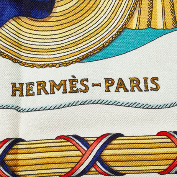 エルメス カレ90 1789 LIBERTE EGALITE FRATERNITE REPUBLIQUE FRANCAISE 1789年 フランス革命を記念して スカーフ ホワイト マルチカラー シルク レディース HERMES 【中古】