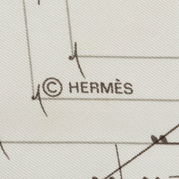エルメス カレ90 La Musique des Spheres 球体が奏でる音楽 スカーフ アイボリー シルク レディース HERMES 【中古】