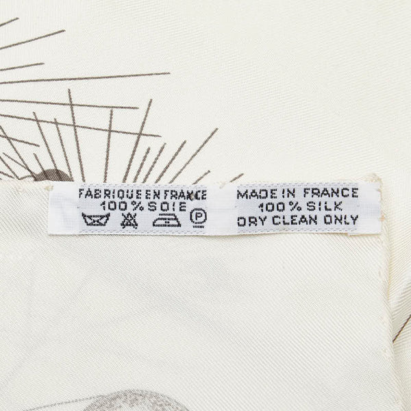エルメス カレ90 La Musique des Spheres 球体が奏でる音楽 スカーフ アイボリー シルク レディース HERMES 【中古】