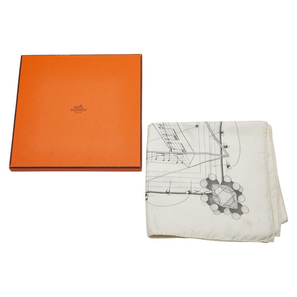 エルメス カレ90 La Musique des Spheres 球体が奏でる音楽 スカーフ アイボリー シルク レディース HERMES 【中古】