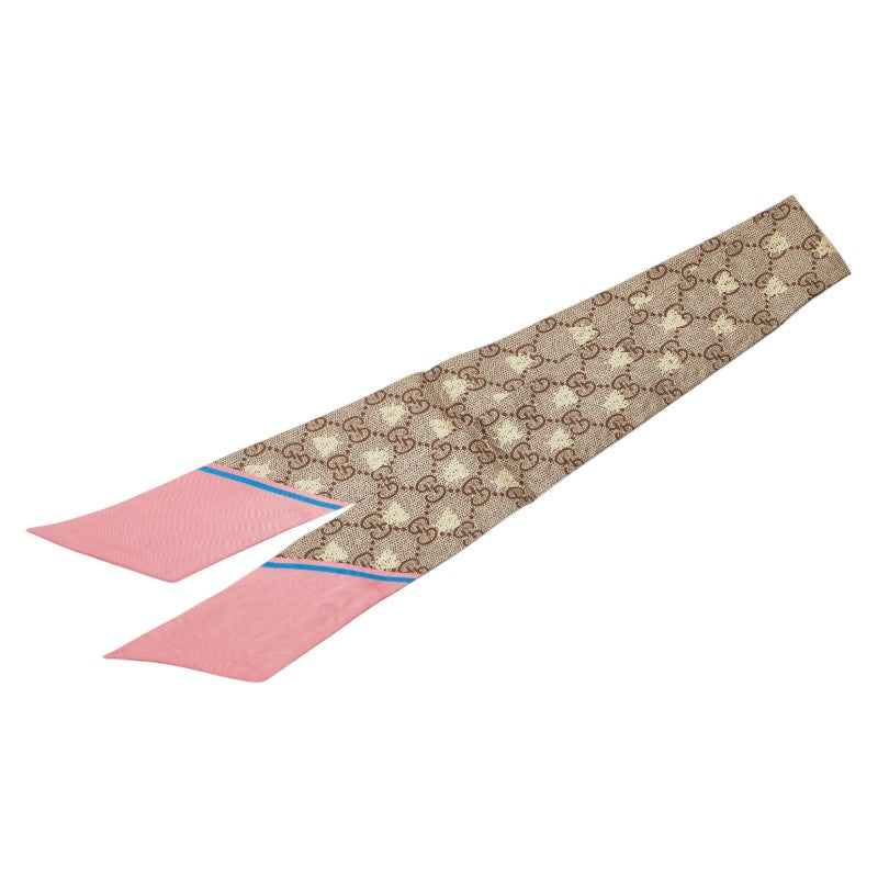 グッチ GG柄 ビー ハチ スカーフ ツイリー ネックボウ ブラウン マルチカラー レディース GUCCI 【中古】