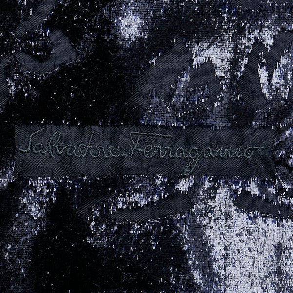 サルヴァトーレフェラガモ 花柄 ストール ネイビー レディース Salvatore Ferragamo 【中古】