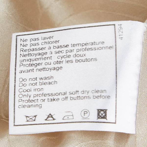 シャネル ツイード ココマークボタン ジャケット パンツ セットアップ ベージュ リネン コットン レディース CHANEL 【中古】