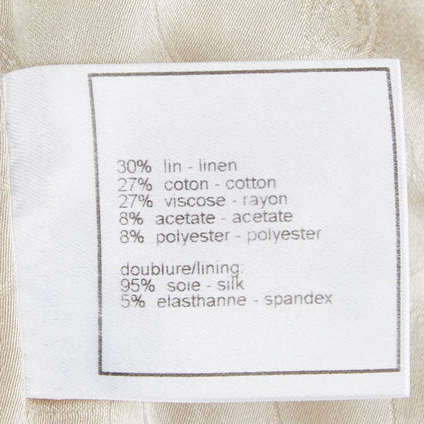 シャネル ツイード ココマークボタン ジャケット パンツ セットアップ ベージュ リネン コットン レディース CHANEL 【中古】