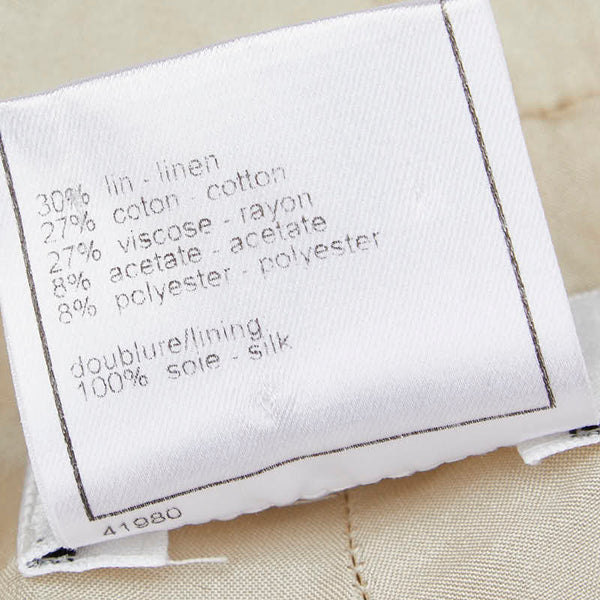 シャネル ツイード ココマークボタン ジャケット パンツ セットアップ ベージュ リネン コットン レディース CHANEL 【中古】