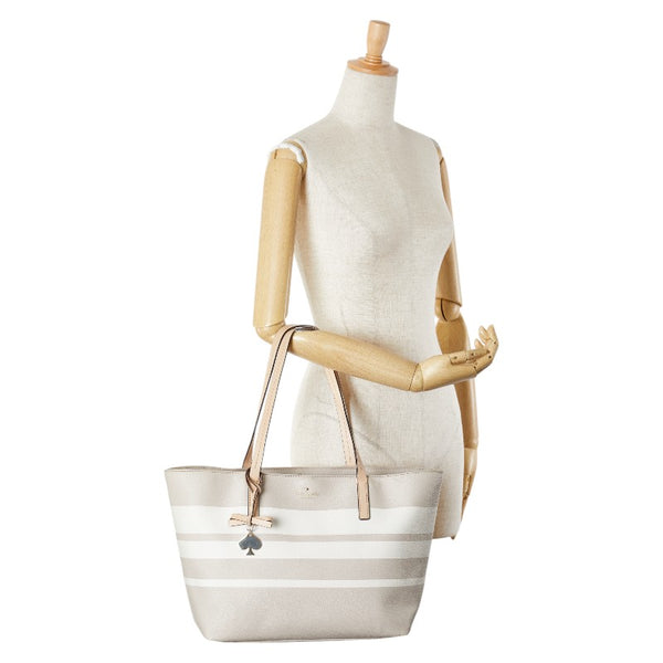 ケイトスペード トートバッグ ショルダーバッグ ベージュ ホワイト レザー レディース Kate Spade 【中古】