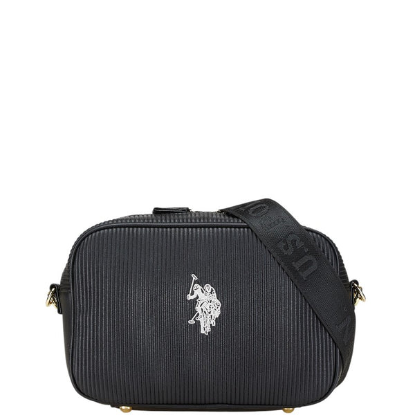 ポロ ラルフローレン U.S.POLO ASSN プリーツ ショルダーバッグ クロスボディバッグ ブラック 合皮 レディース POLO RALPH LAUREN 【中古】