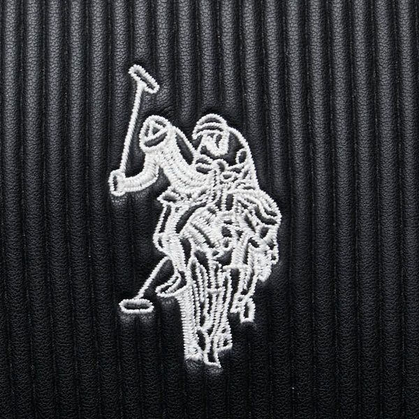 ポロ ラルフローレン U.S.POLO ASSN プリーツ ショルダーバッグ クロスボディバッグ ブラック 合皮 レディース POLO RALPH LAUREN 【中古】