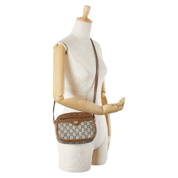 グッチ オールドグッチ GGプラス 斜め掛け ショルダーバッグ ベージュ PVC レザー レディース GUCCI 【中古】